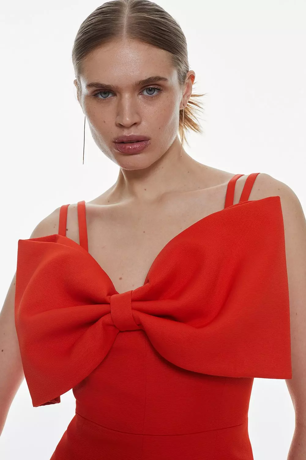 Karen millen coral bow dress best sale